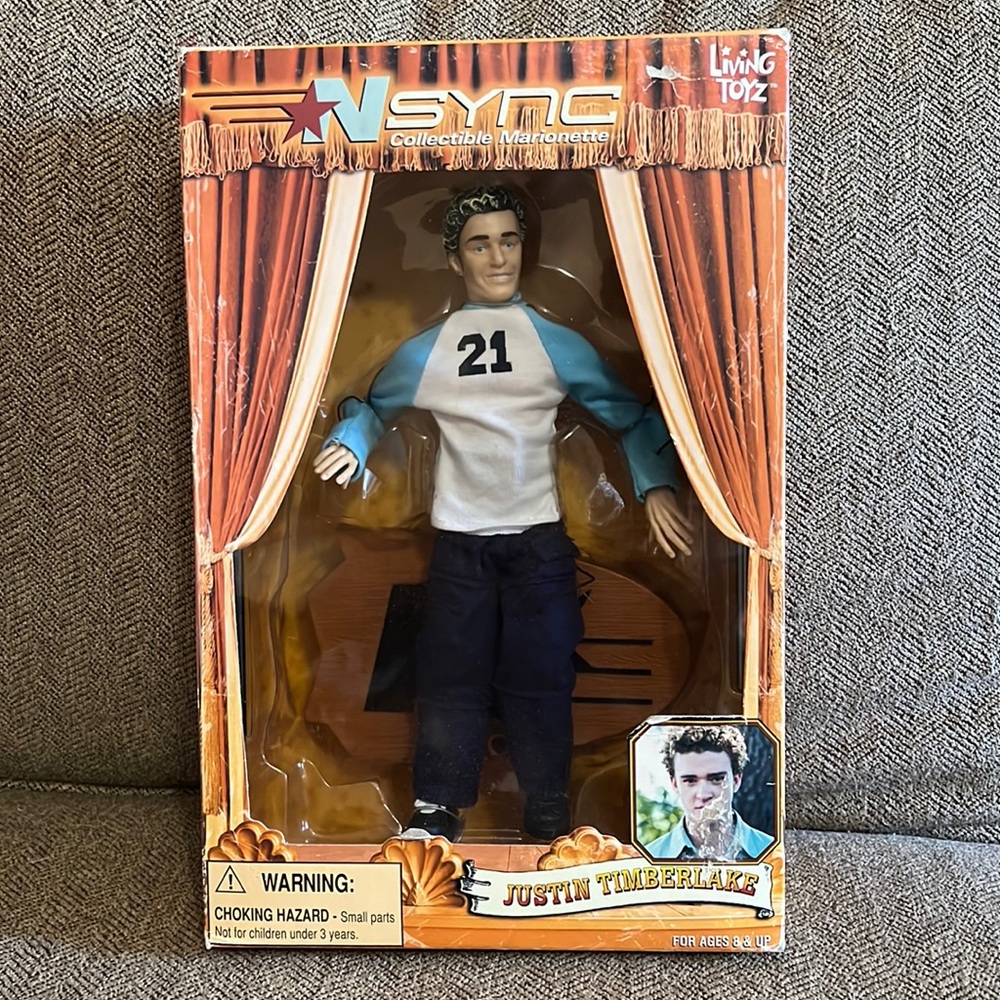 *NSYNC Justin Timberlake collectible marionette doll in original box